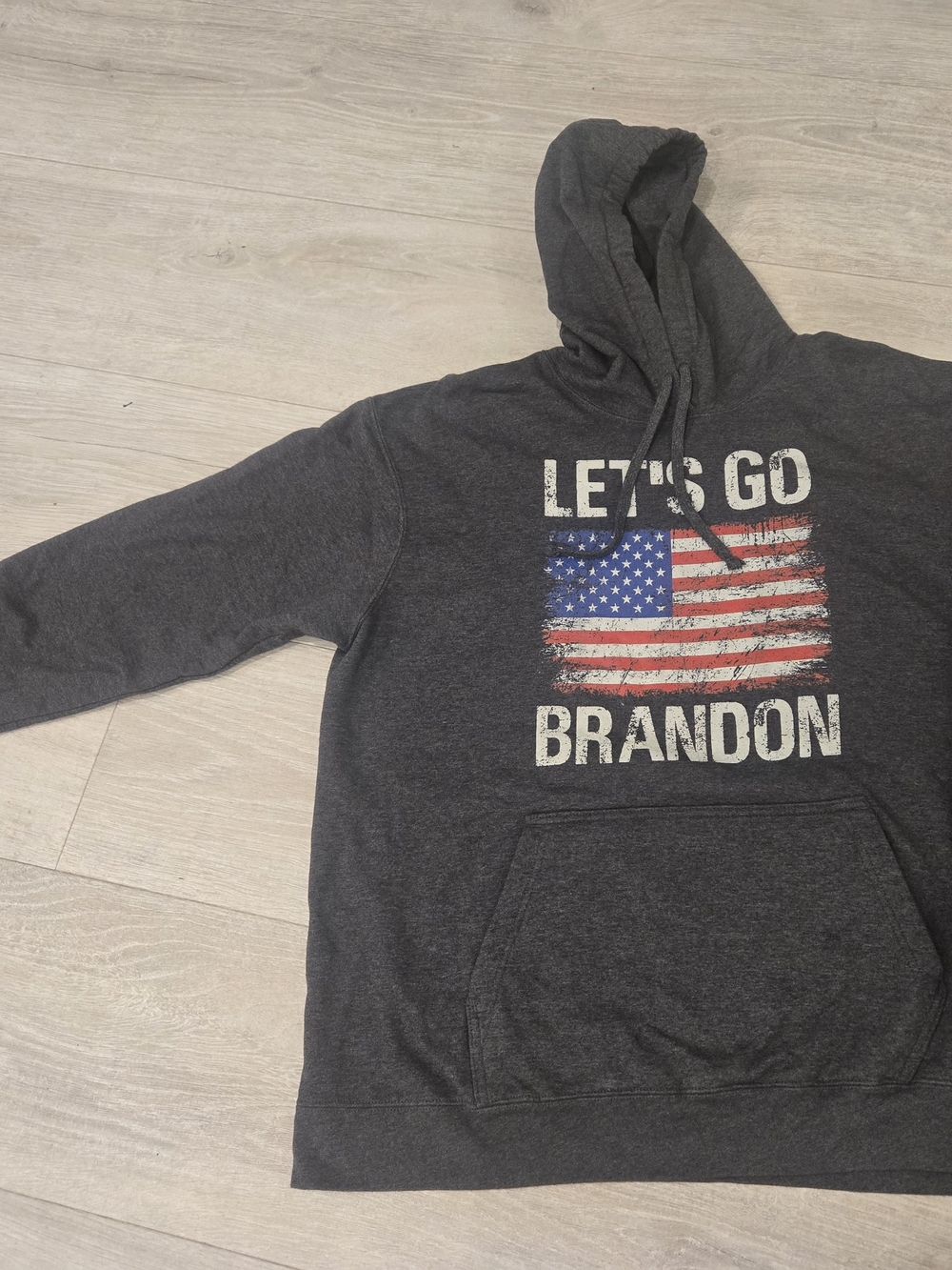 Men's Dark Gray 'Let's Go Brandon' Hooded Sweatshirt